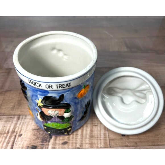 Ceramic Halloween Cookie Jar With Witchs Brew Design - Picture 4 of 4